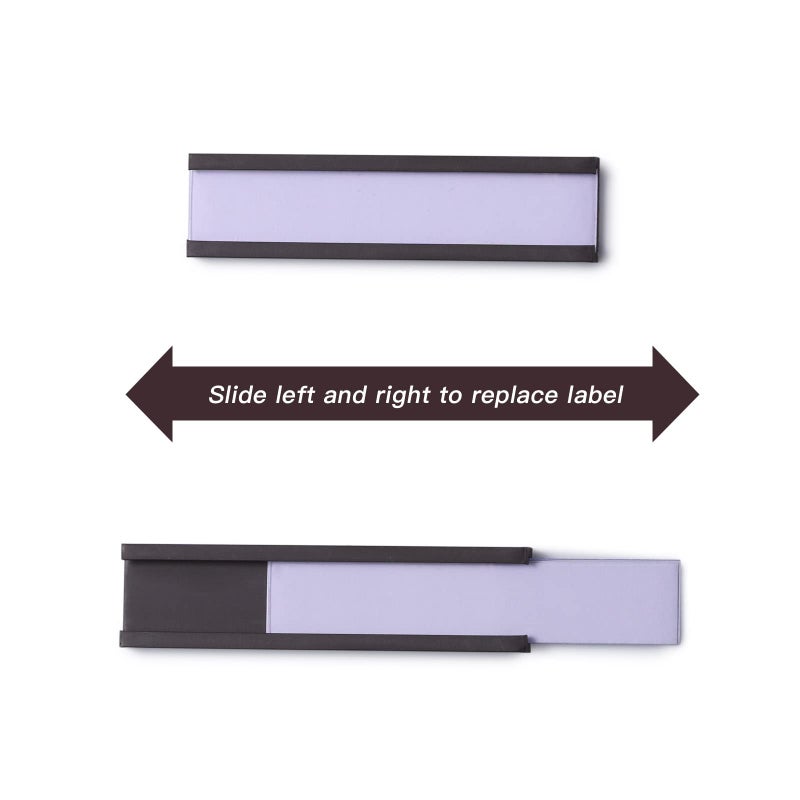 Eeoyu Magnetic Label Holders with Magnets Magnetic Data Card Holders with Clear Plastic Protectors for Metal Shelf  Whiteboard  Set of 50 (0.5 x 2 Inch) - Image 4